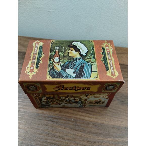 Vtg Heinz Recipe Receipt Tin Box Rustic Faded H J Heinz Co Factory (1) - Picture 4 of 6